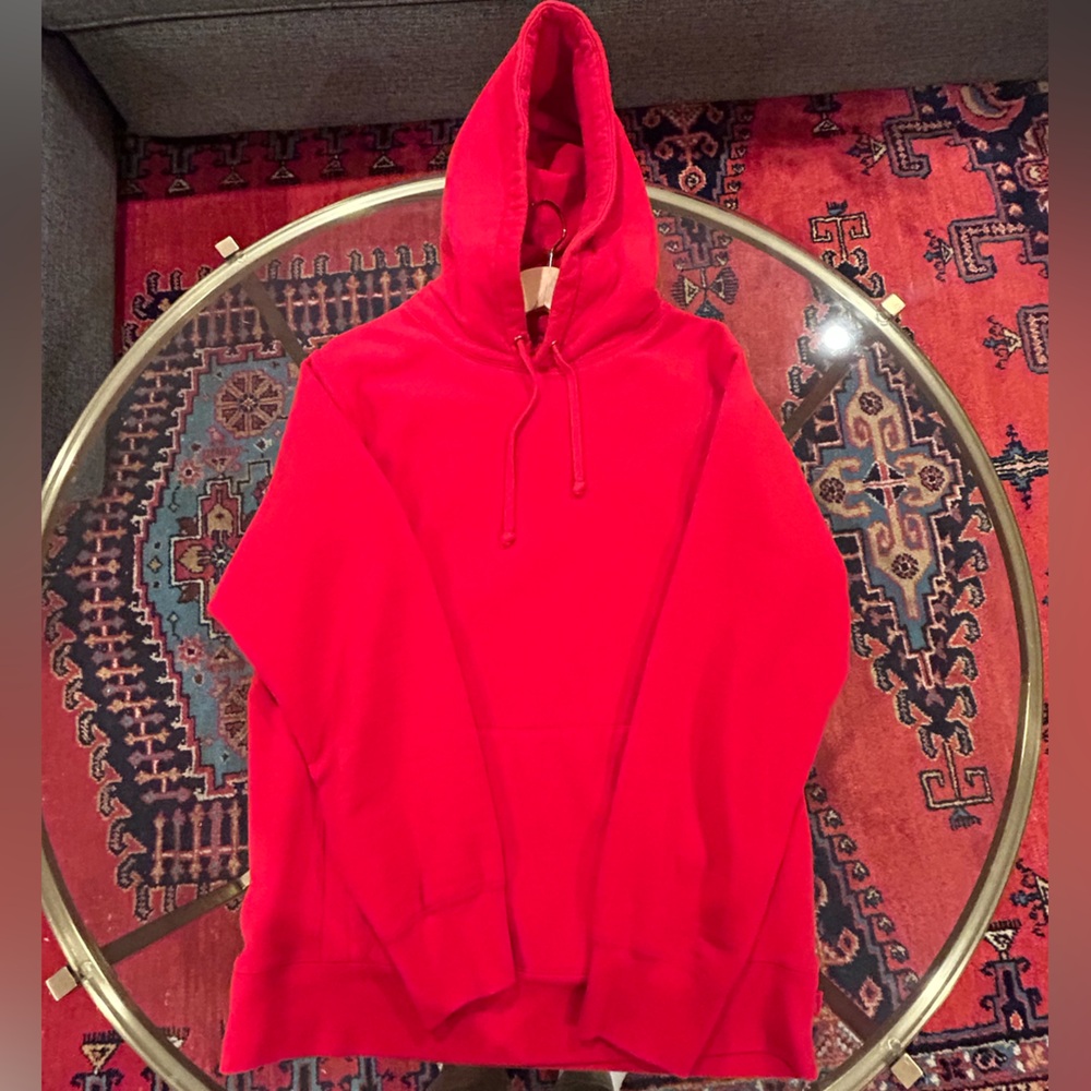 Supreme Red Hooded Pullover Sweatshirt